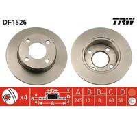 2x Disque de frein plein DF1526 TRW pour AUDI COUPE B2 80 B3 A trois volumes