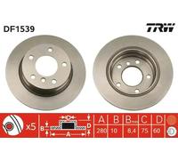 2x Disque de frein plein DF1539 TRW pour BMW 3 3 Coupé 3 Touring 3 Compact