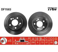 2x Disque de frein plein DF1583 TRW pour MERCEDES-BENZ 190 124 A trois volumes