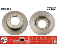 Disque de frein TRW DF1802 arrière, plein, 1 pièce