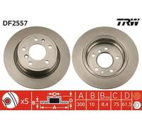 2x Disque de frein plein DF2557 TRW pour BMW 5 5 Touring 3