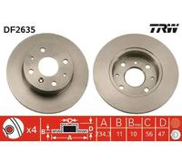 TRW Disque de frein pour DAIHATSU GEELY FAW (TIANJIN) DF2635
