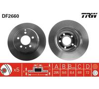 2x Disque de frein plein DF2660 TRW pour VOLVO 850 850 Break S70 V70 I