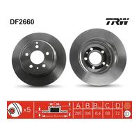 2x Disque de frein plein DF2660 TRW pour VOLVO 850 850 Break S70 V70 I