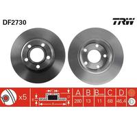 Disque de frein TRW DF2730 avant, plein, à haute teneur en carbone, 1 pièce