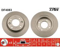 TRW Disque de frein DF4083 arrière, plein – 1 pièce