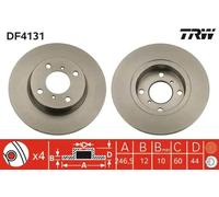 TRW Disque de frein DF4131 – avant, plein – 1 pièce