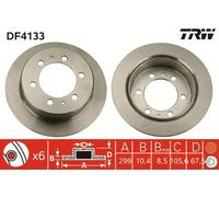 2x Disque de frein plein DF4133 TRW pour SSANGYONG DAEWOO