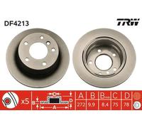Disque de frein TRW DF4213 arrière, plein, 1 pièce