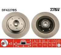 2x Disque de frein plein DF4227BS TRW pour RENAULT LAGUNA II LAGUNA II Grandtour
