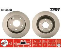 Disque de frein TRW LUC DF4428 arrière, plein, 1 pièce