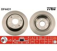 2x Disque de frein plein DF4431 TRW pour HONDA ACCORD VII Tourer