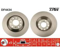 2x Disque de frein plein DF4434 TRW pour AUDI A6 C6 A6 C6 Avant