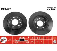 2x Disque de frein plein DF4442 TRW pour MAZDA 626 V Station Wagon 626 V PREMACY