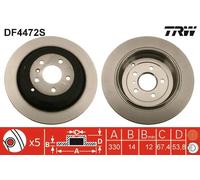2x Disque de frein plein DF4472S TRW pour MERCEDES-BENZ CLASSE R CLASSE M