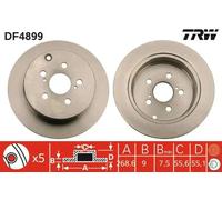 2x Disque de frein plein DF4899 TRW pour TOYOTA CELICA Coupé PRIUS Liftback