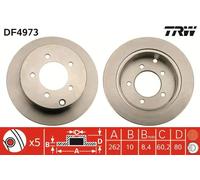 2x Disque de frein plein DF4973 TRW pour MITSUBISHI LANCER VIII