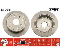 2x Disque de frein plein DF7381 TRW pour CHEVROLET DAEWOO