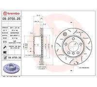 Disque de frein BREMBO 09.9750.2S
