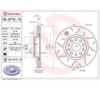2x Disque de frein rainuré 09.9772.1S BREMBO