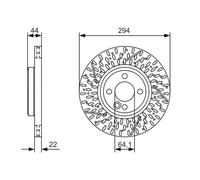 Bosch Disque de frein 0 986 479 A69 rainuré et perforé – 2x pour MINI Coupé