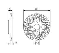 Bosch Disque de frein 0 986 479 A69 rainuré et perforé – 2x pour MINI Coupé