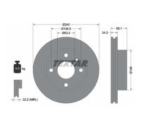 2x Disque de frein TEXTAR 92022900 convient pour FORD