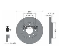 Textar Disque de frein 92043103 – Lot de 2 Avant 247 mm pour Peugeot 206 (1998-2013) / Citroën Saxo