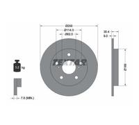 Textar Disque de frein arrière 92164103 Ø259 mm – 2x pour Toyota Auris E15 1.6/1.4