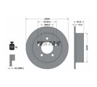 2 x TEXTAR 92198703 Disque de frein pour SSANGYONG