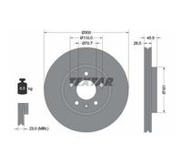 2x Disque de frein TEXTAR 92205605 convient pour VAUXHALL CHEVROLET BUICK