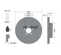 Disque de frein TEXTAR 92265425 avant, ventilé, rainuré, à haute teneur en carbone, 1 pièce