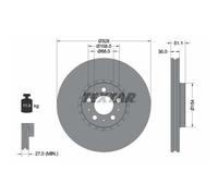 2x TEXTAR PRO+ Disque de frein Avant pour VOLVO XC90 I (275) 328mm 92284105