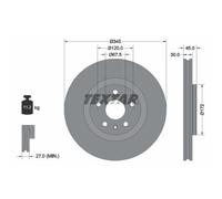 2x Disque de frein TEXTAR 92314505 convient pour VAUXHALL OPEL