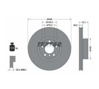 2x Disque de frein TEXTAR 92320405 convient pour BMW