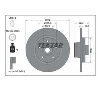 2x Disque de frein TEXTAR 92329403 convient pour MERCEDES-BENZ RENAULT
