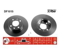 2x Disque de frein TRW DF1015 convient pour RENAULT