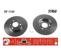 2x Disque de frein TRW DF1120 convient pour CITROËN PEUGEOT