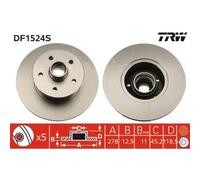 2x Disque de frein TRW DF1524S convient pour VW