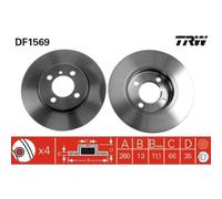 2x Disque de frein TRW DF1569 convient pour BMW