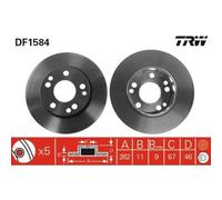 2x Disque de frein TRW DF1584 convient pour MERCEDES-BENZ