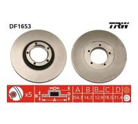 2x Disque de frein TRW DF1653 convient pour FORD