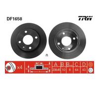 2x Disque de frein TRW DF1658 convient pour FORD