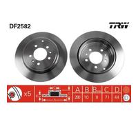 2x Disque de frein TRW DF2582 convient pour PEUGEOT
