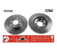 2x Disque de frein TRW DF2586 convient pour DACIA LADA NISSAN RENAULT