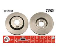 2x Disque de frein TRW DF2631 convient pour SEAT VW