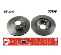 2x Disque de frein TRW DF2797 convient pour MERCEDES-BENZ