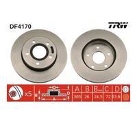 2x Disque de frein TRW DF4170 convient pour CHRYSLER JEEP