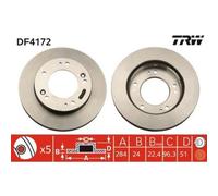 2x Disque de frein TRW DF4172 convient pour KIA