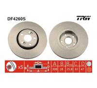 2x Disque de frein TRW DF4260S convient pour RENAULT